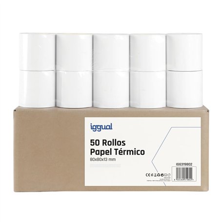 iggual - Rouleau de papier thermique 80 x 80 x 13 cm pour ticket