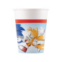 ALMACENESADAN 2315 ; Pack fête ou anniversaire Sonic ; 8 gobelets en carton de 200 ml