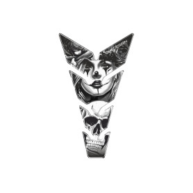 Puig 21435N Protection de Réservoir Skull & Poker Noir