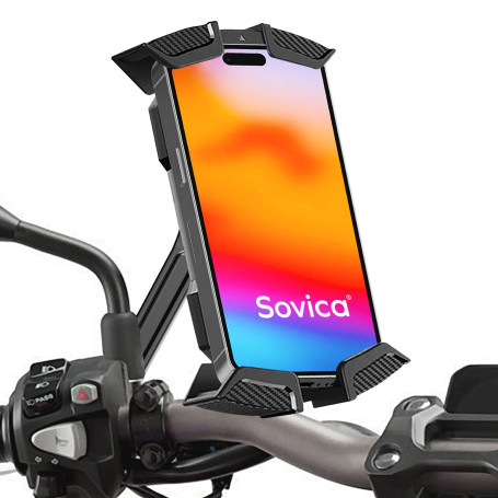 Support Telephone Moto Scooter Fixation de retroviseur en Aluminium 360° valable pour Les Telephones Portables jusqu'a Un ecran