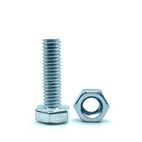 DOJA Barcelona | Boulon et Ecrou M16 | 10 Vis Tête Hexagonale avec 10 Ecrou Hexagonal | M16 x 40mm | en Acier Galvanisé | Boulon