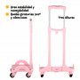 TOYBAGS Sac à Dos Scolaire Stitch Tropical - Double Compartiment - avec Accessoire Pom-Pom - Adaptable + Chariot Rose Protection