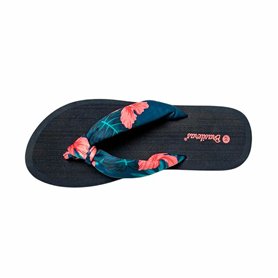 Tongs pour Femmes Brasileras Hibiscus Nudo Fuchsia Noir