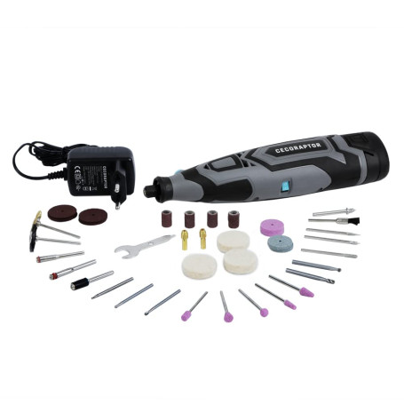 Cecotec Multi-Outil Rotatif de précision CecoRaptor Polish&Sand 1200 Ultra Batterie 12 V 1500 mAh Vitesse sans Charge 25000 TR/M