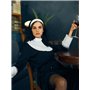 Fartoni Voile nonne pour costume de nonne fille ou femme. Accessoires pour déguisement de nonne Halloween. Chapeau de nonne terr