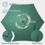 Yaqor Tissu parasol 6 baleines 3 mètres. Remplacement parasol 6 tiges 3 mètres résistant et épais. Remplacement parasol 3 m 6 ti