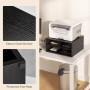 HOMCOM Meuble pour imprimante à 2 niveaux avec 3 compartiments Style moderne pour chambre, bureau, salon 47 x 40 x 22,5 cm Noir