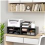 HOMCOM Meuble pour imprimante à 2 niveaux avec 3 compartiments Style moderne pour chambre, bureau, salon 47 x 40 x 22,5 cm Noir