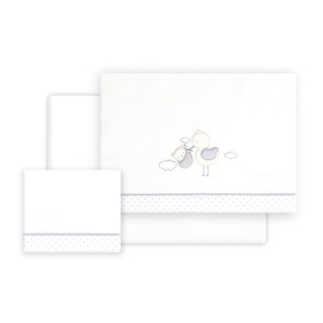 Interbaby - Parure de lit bébé en Coton pour Berceau – Ensemble 3 pièces