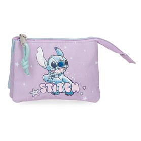 Joumma Disney Lovely Stitch Porte-Monnaie Violet 14 x 10 x 3