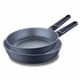 MasterPRO Indigo Ensemble de 2 Sarnswers de 20 et 24 cm - fabriqués en aluminium fondu - Pfluon Interior 2 Capes Antiadhérent -