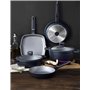 MasterPRO Indigo Ensemble de 2 Sarnswers de 20 et 24 cm - fabriqués en aluminium fondu - Pfluon Interior 2 Capes Antiadhérent - 