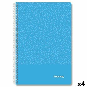 Cahier Imprex Bleu Din A4 80 Volets (4 Unités)