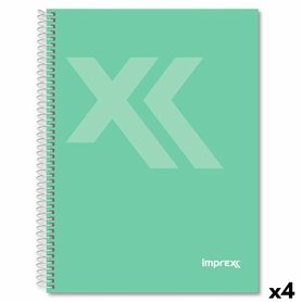 Cahier Imprex Vert Din A4 80 Volets (4 Unités)