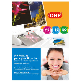 Lot de 100 pochettes plastifiées DHP Format A5 125 microns Brillant