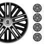 Sparco Enjoliveurs Bergamo - 16-pouces - Noir/Argent - Set de 4 pièces