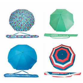 JugaToys Parasol aluminium 220 cm 8 baleines fibre tube 28/32 mm 300D tissu Oxford