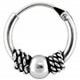 ENTREPLATA Lot 3 Anneaux Argent 925 – Créoles Bali Tribales + Lisse – Fait Main – 10 & 12 mm – Bijou Unisexe Certifié – Style Et