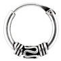 ENTREPLATA Lot 3 Anneaux Argent 925 – Créoles Bali Tribales + Lisse – Fait Main – 10 & 12 mm – Bijou Unisexe Certifié – Style Et