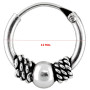 ENTREPLATA Lot 3 Anneaux Argent 925 – Créoles Bali Tribales + Lisse – Fait Main – 10 & 12 mm – Bijou Unisexe Certifié – Style Et