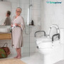 OrtoPrime Rehausseur WC Adulte avec Accoudoirs Rembourrés – Rehausseur de Toilette 12 cm – Siège WC Handicapé avec Sécurité – Re