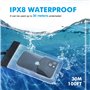 GRIFEMA GH01, 2 Poches Téléphone Étanches, Pochette Telephone Portable Etanche Certifiée IPX8, Convient aux Smartphones iPhone, 