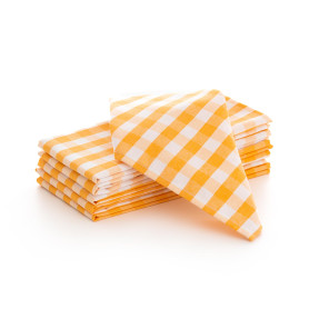 GAMUSI Lot de 6 serviettes en tissu à carreaux Vichy en coton résistant pour hôtellerie 45 x 45 cm