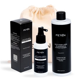 FETĒN Set Antichute Homme avec Shampooing 400ml et Sérum Spray 100ml