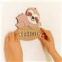 WONDEE Vintiun Plaque décorative pour chambre de bébé en forme d'ours, noms en bois personnalisés pour portes et chambre fille e