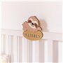 WONDEE Vintiun Plaque décorative pour chambre de bébé en forme d'ours, noms en bois personnalisés pour portes et chambre fille e