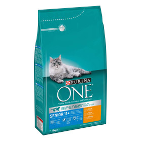One Chat Senior 11+ Riche en Poulet et Céréales Intégrales 1
