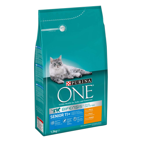 One Chat Senior 11+ Riche en Poulet et Céréales Intégrales 1