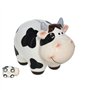 Tirelire décorative en céramique en forme de vache, blanc et noir, 10 x 15 x 12 cm