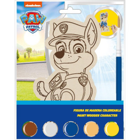 Figurines colorées en bois Paw Patrol - Set de figurines à peindre sur bois avec motif Pat' Patrouille