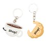 Mr. Wonderful - Lot de 2 porte-clés - Café et croissant - Porte-clés personnalisés - Porte-clés à offrir - Cadeaux personnalisés