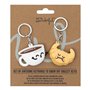 Mr. Wonderful - Lot de 2 porte-clés - Café et croissant - Porte-clés personnalisés - Porte-clés à offrir - Cadeaux personnalisés
