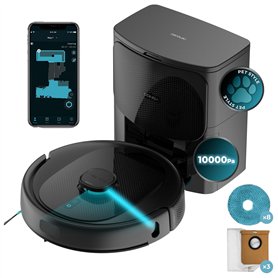 Cecotec Robot Aspirateur et Laveur de Sols avec Base AutoVidange Conga 9590 Spin Revolution Ultra Power Home. Navigation Laser