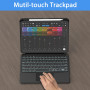 ROOFEI Étui avec clavier pour iPad A16 11/10 génération (2025/2022, 11/10,9") – 7 couleurs éclairées magnétiques amovibles avec 