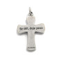 Croix de Torreciudad en métal avec plaqué argent 5 µm. Dimensions : 42 x 34 mm