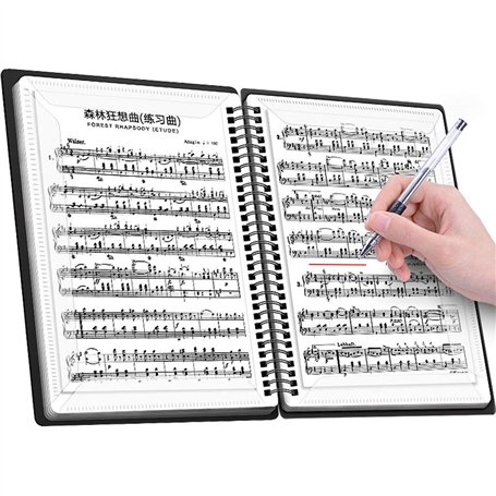 Classeur de musique A4 60 pages pour modifier les partitions de piano les notes de musique et les notes de musique sac de rangem