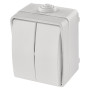 EMOS Interrupteur double pour éclairage en saillie avec 2 interrupteurs à bascule - En plastique - 250 V~/10 AX - Pour extérieur