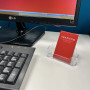Lot de 2 porte-cartes de visite transparents – Présentoir de bureau en acrylique 96 x 47 mm pour cartes professionnelles