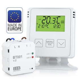 ELEKTROBOCK BT731 Thermostat d'ambiance sans Fil avec récepteur - Support - Portée jusqu'à 35 m - pour Chauffage électrique et I