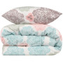 Parure de lit - 1 housse de couette 220x240 cm + 2 taies d'oreiller 60x60 cm - 70% coton, 30% polyester - Turquoise