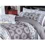 Parure de lit - 1 housse de couette 220 x 240 cm + 2 taies d'oreiller 60 x 60 cm - 100% coton renforcé - Brun