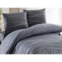 Parure de lit - 1 housse de couette 220 x 240 cm + 2 taies d'oreiller 60 x 60 cm - 65% coton, 35% polyester - Gris