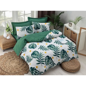 Parure de lit - 1 housse de couette 220 x 240 cm + 2 taies d'oreiller 60 x 60 cm - 65% coton