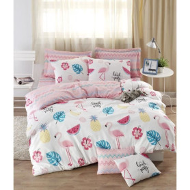 Parure de lit - 1 housse de couette 220 x 240 cm + 2 taies d'oreiller 60 x 60 cm - 65% coton
