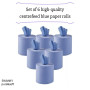 Swanky Pure&Soft Lot de 6 rouleaux à dévidage central bleus - 2 plis - Papier essuie-tout recyclé - Papier industriel pour cuisi