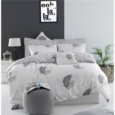 Parure de lit - 1 housse de couette 220 x 240 cm + 2 taies d'oreiller 60 x 60 cm - 65% coton